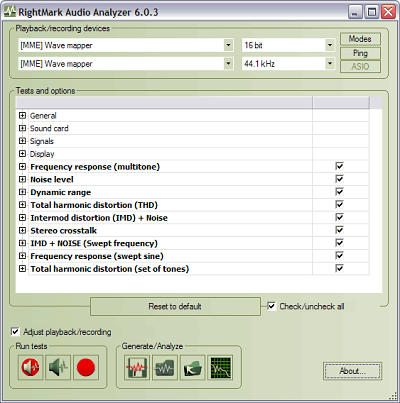 Windows 8 RightMark Audio Analyzer full